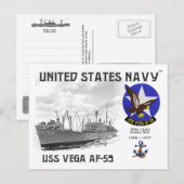USS VEGA AF-59 STORE SHIP - CARTE POSTALE (Devant / Derrière)