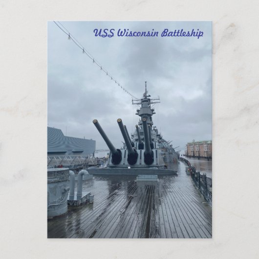 USS Wisconsin Battleship Briefkaart (Voorkant)