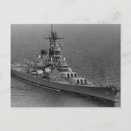 USS Wisconsin (BB-64) Briefkaart (Voorkant)