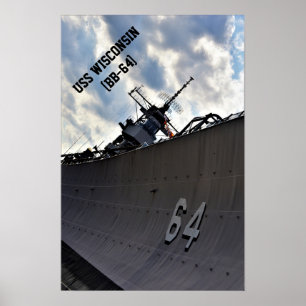 USS Wisconsin (BB-64) ~ VS militair slagschip Poster