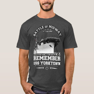 USS YORKTOWN CV5 Onthoud ww2 T-shirt
