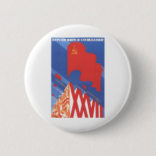 USSR CCCP Propaganda-Posters uit de Koude Oorlog S Ronde Button 5,7 Cm