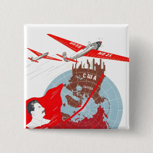 USSR CCCP Propaganda-Posters uit de Koude Oorlog S Vierkante Button 5,1 Cm