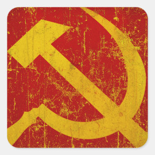 USSR Rusland Hammer & Sickle Grunge Stickers