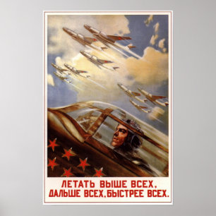 USSR Sovjet Aviation 1954 Poster