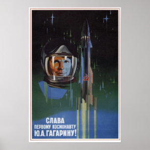 USSR Sovjet Aviation Y.A. Gagarin 1961 Poster