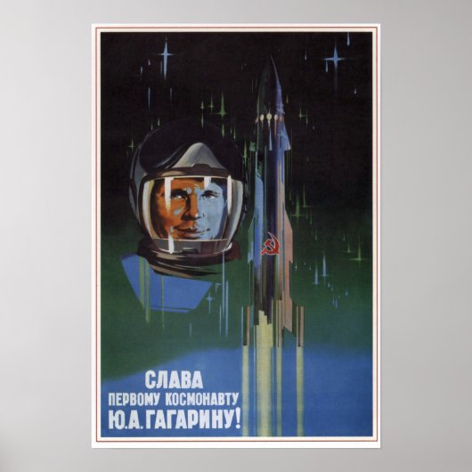USSR Sovjet Aviation Y.A. Gagarin 1961 Poster (Voorkant)