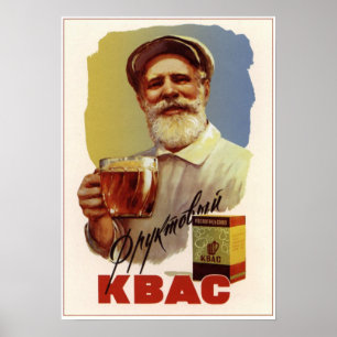 USSR Sovjet Fruit Kvass Adverteren 1959 Poster