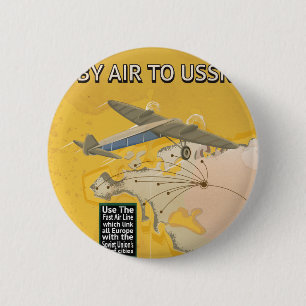 USSR Sovjet Oude Reisposter. Ronde Button 5,7 Cm