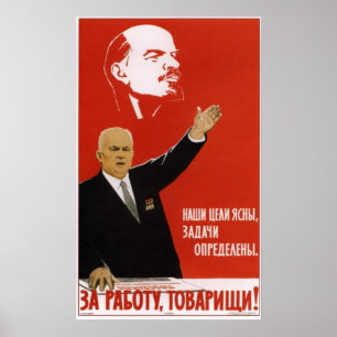 USSR Sovjet Propaganda Nikita Khrushchev 1962 Poster