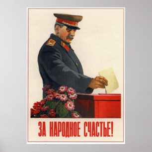 USSR Sovjet Propaganda Stalin 1950 Poster