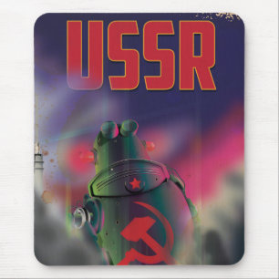 USSR sovjet rusland cartoon reisposter kunst. Muismat