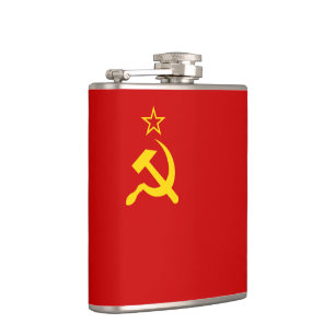 USSR Sovjetunie Communistisch Sikkel en Hamer Heupfles