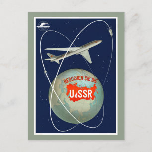 USSR Sovjetunie Vintage Reisposter Gerestaureerd Briefkaart