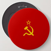 USSR-vlag Ronde Button 6,0 Cm (Voorkant /achterkant)