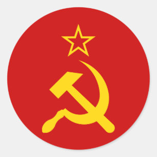 USSR - Vlag - Sovjetunie - vlag Ronde Sticker
