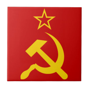 USSR - Vlag - Sovjetunie - vlag Tegeltje