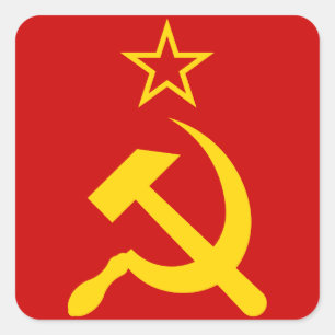 USSR - Vlag - Sovjetunie - vlag Vierkante Sticker