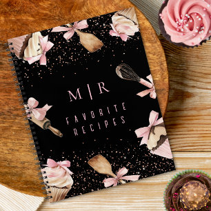 Ustensiles aquarelle rose & Cahier de cupcakes