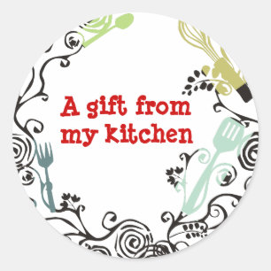 ustensiles de cuisine décoratifs étiquette cadeau 