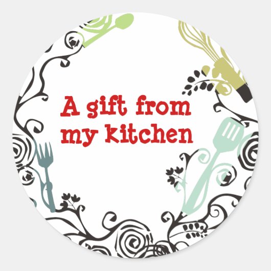 ustensiles de cuisine décoratifs étiquette cadeau  (Devant)
