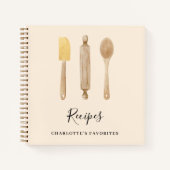 ustensiles de cuisine en bois recette beige livre  (Devant)