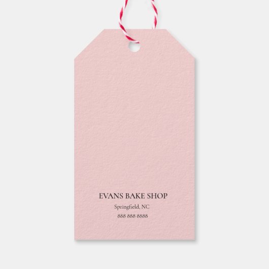 Ustensiles de cuisson Merci rose étiquettes cadeau (Dos)