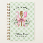 Ustensiles en bois rose et Carnet de planificateur (Devant)