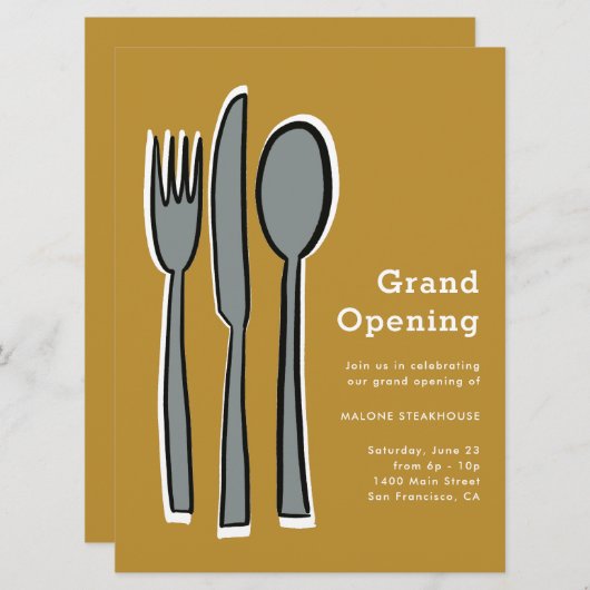 Ustensiles Grand Ouverture Invitation (Devant / Derrière)