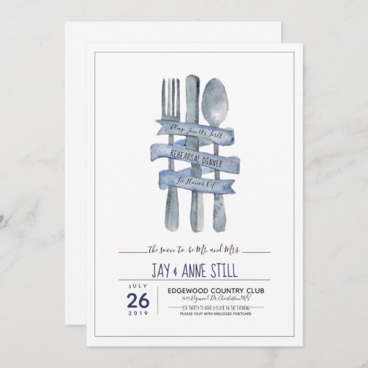 Ustensiles Répétition Dîner Invitation (Devant / Derrière)