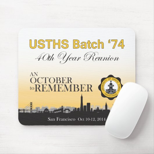 USTHS Batch '74 Mousepad Muismat (Met muis)
