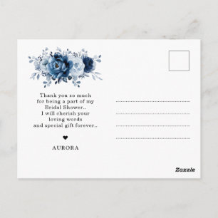 usty Blauwe Leisteen Navy Bruidsmeisjesfeest Bedan Briefkaart