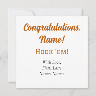 UT Longhorns Hook'em ! Étiquette de carte cadeau