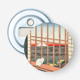 Utagawa Hiroshige - Asakusa Rijstvelden Button Flesopener