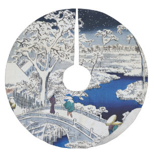 Utagawa Hiroshige - Drum Bridge in Meguro Kerstboom Rok