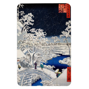 Utagawa Hiroshige - Drum Bridge in Meguro Magneet