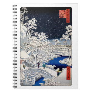 Utagawa Hiroshige - Drum Bridge in Meguro Notitieboek