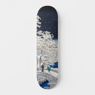 Utagawa Hiroshige - Drum Bridge in Meguro Skateboard