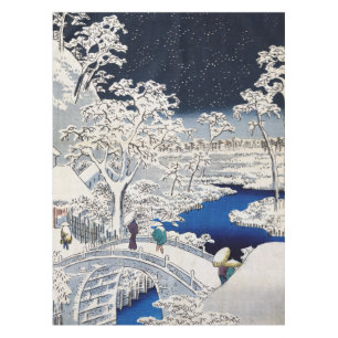Utagawa Hiroshige - Drum Bridge in Meguro Tafelkleed