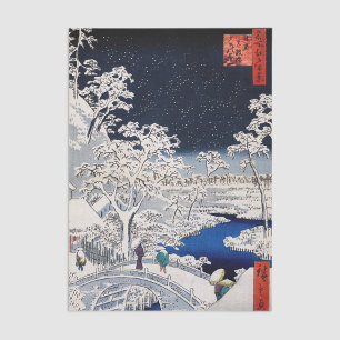Utagawa Hiroshige - Drum Bridge in Meguro Tissuepapier