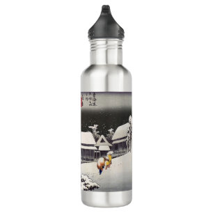 Utagawa Hiroshige - Evening Snow at Kanbara Waterfles