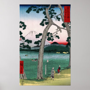 Utagawa Hiroshige Fuji links van Tokaido Road Poster