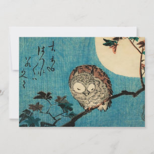 Utagawa Hiroshige - Horned Owl on Maple Branch Bedankkaart