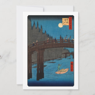 Utagawa Hiroshige - Kyoto Bridge door Moonlight Kaart