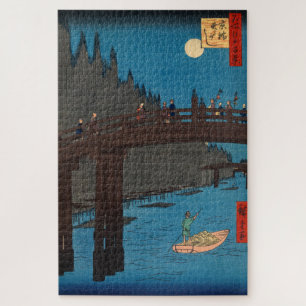Utagawa Hiroshige - Kyoto Bridge door Moonlight Legpuzzel