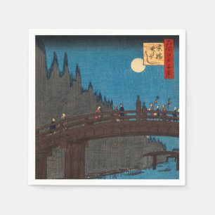 Utagawa Hiroshige - Kyoto Bridge door Moonlight Servet