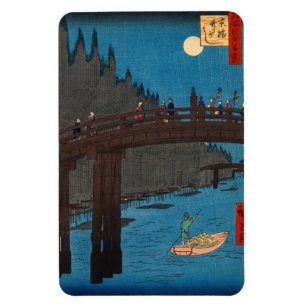 Utagawa Hiroshige - Kyoto Brug in het maanlicht Magneet