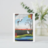 Utagawa Hiroshige - Minowa, Kanasugi, Mikawashima Briefkaart (Staand voorkant)