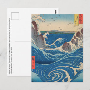 Utagawa Hiroshige - Naruto-draaikolk, provincie Aw Briefkaart