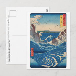 Utagawa Hiroshige - Naruto-draaikolk, provincie Aw Briefkaart